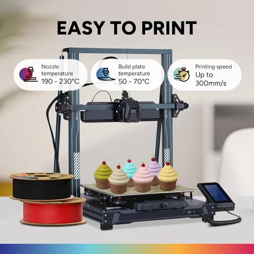 Vista 6 de OVERTURE - Filamento de fibra de carbono PLA para impresora 3D de 1.75 mm, carrete de cartón PLA de 2.2 libras, precisión dimensional +/- 0.02 mm