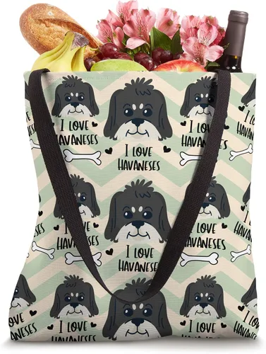 Vista 4 de Havaneses I Love Cute Havanese Dog Lover Gifts Bolsa de mano 16 pulgadas Blanco