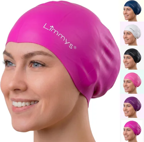 Vista 13 de Limmys Gorro de Natación Premium para Mujeres con Cabello Largo – Gorro de Natación de Silicona Suave para Mujeres – Cómodo, Ajuste con Espacio