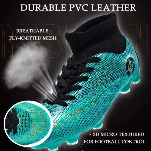 Vista 2 de HESBITEUL Zapatos deportivos para hombre para interiores y exteriores cómodos de fútbol para estudiantes de alta potencia de agarre