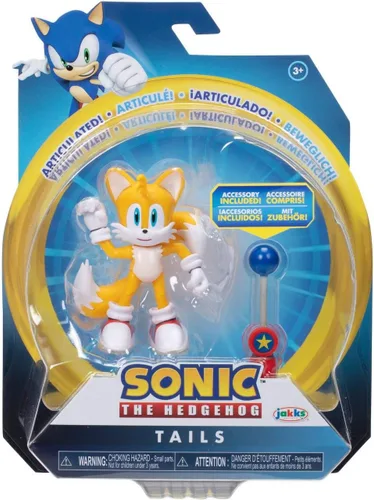 Vista 2 de Sonic the Hedgehog Figura de acción de cola de 4 pulgadas con punto de control
