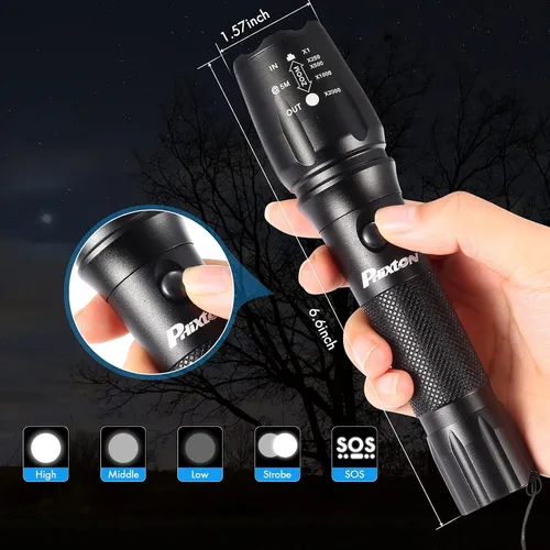 Vista 5 de Linterna Recargable LED Brillante de Alto Lúmenes, Linternas de Mano Super Brillantes de Alto Lúmenes