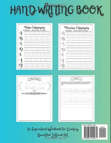 Vista 2 de Modern Calligraphy And Hand Lettering For Beginners A Step by Step Guide and Workbook with Techniques, Practice Pages , Tips, and Projects to Learn