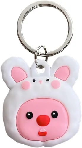 Vista 15 de Yatchen Bonita funda de silicona para AirTag 2021 Finder Fun 3D Cartoon Animal Anti Scratch Llavero Tracker Protector Bluetooth (Béisbol, 1 unidad)