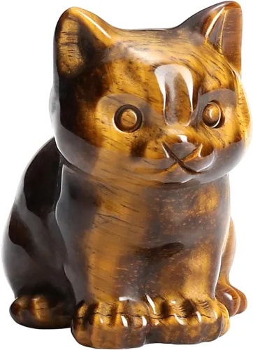 Vista 11 de Jovivi Figuras de cristal de gato de aventurina verde para decoración