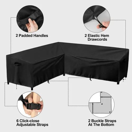 Vista 5 de PureFit Funda de sofá modular para exteriores en forma de L, impermeable, para muebles de patio, terraza, césped y jardín, 83 x 104 pulgadas