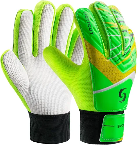Vista 21 de Sportout Guantes de portero para niños, guantes de fútbol con doble protección en la muñeca y material de látex resistente al desgaste
