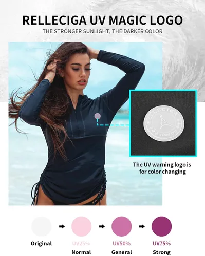 Vista 5 de RELLECIGA Rashguard de manga larga para mujer