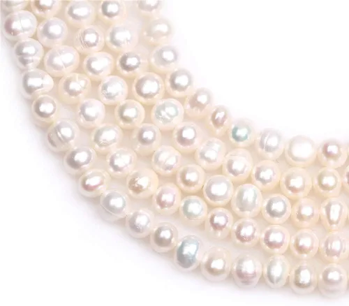 Vista 2 de JOE Foreman 67mm de agua dulce perla cultivada naturales Flat globular Loose Beads para joyas Wholesale Beads Blanco 15