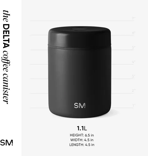Vista 5 de Simple Modern Delta - Recipiente de café hermético al vacío con tecnología de sellado automático, recipiente de acero inoxidable forrado de cerámica