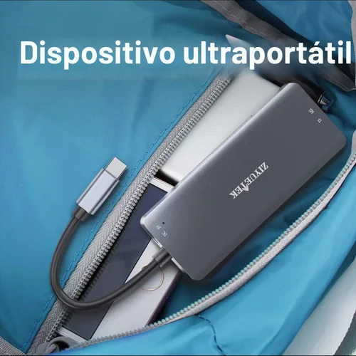 Vista 7 de Lector de Tarjetas SD USB C, Lector de Memoria Thunderbolt 3 de 5 en 1 de Aluminio para CF, SD/SDHC, TF/Micro SD/MS/M2, Tarjeta CompactFlash