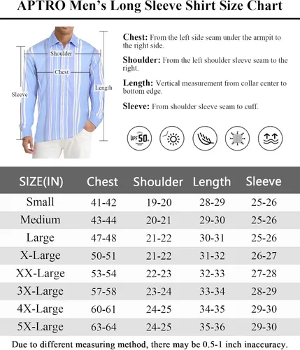 Vista 6 de APTRO Men's Casual Stripes Dress Shirt Long Sleeve Regular Fit Button Down Shirt
