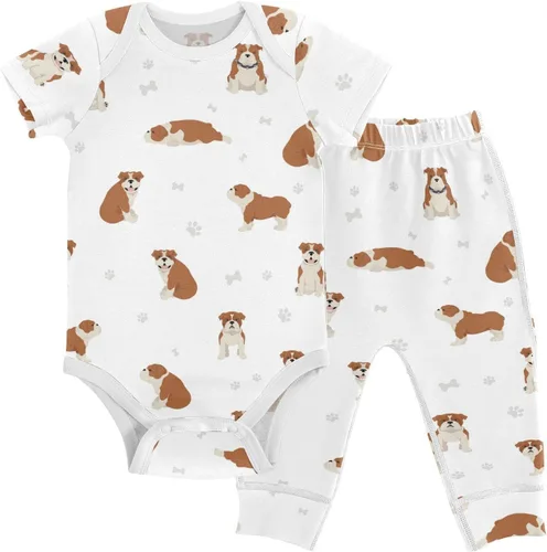 Vista 28 de vvfelixl Conjunto de mamelucos de bebé, pantalones y gnomo, hongo, manga corta, ropa de bebé para niños y niñas, 3M Multi1