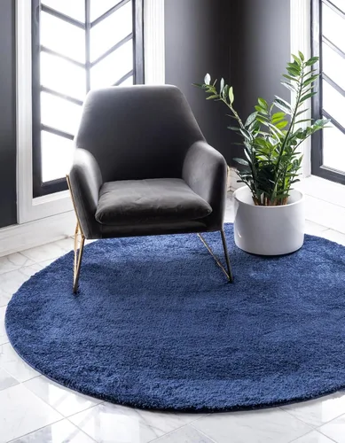 Vista 94 de Unique Loom Colección Solo - Alfombra Calabasas (7' 10" x 10' Rectangular, Azul Claro)