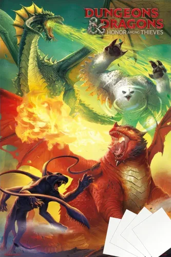 Vista 9 de Dungeons & Dragons: Honor Among Thieves - Fantasy Poster (Dragon Battle) (Size: 24" x 36") (Laminated Poster)