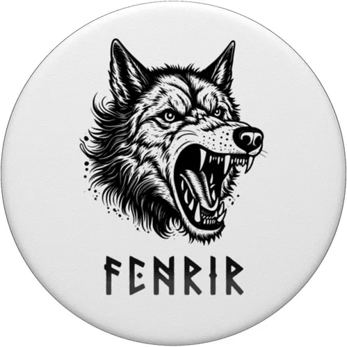 Vista 3 de Fenrir Wolf Of Odin Old Norse Mythology Viking Celtic Fenris PopSockets Standard PopGrip