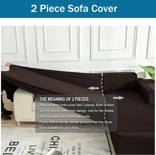 Vista 4 de Fundas para sofá modular, 2 piezas, funda de sofá de alta elasticidad en forma de L para 5 y 6 plazas, funda de sofá de tela de elastano