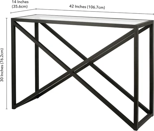 Vista 16 de Calix - Mesa consola rectangular de 42 pulgadas de ancho en bronce ennegrecido