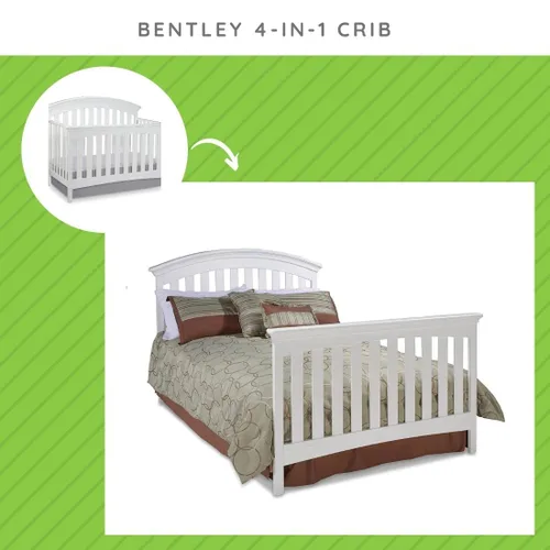 Vista 2 de Delta Children - Kit de conversión de tamaño completo compatible con cuna convertible Bentley de Delta Children - Riel de madera maciza #0050