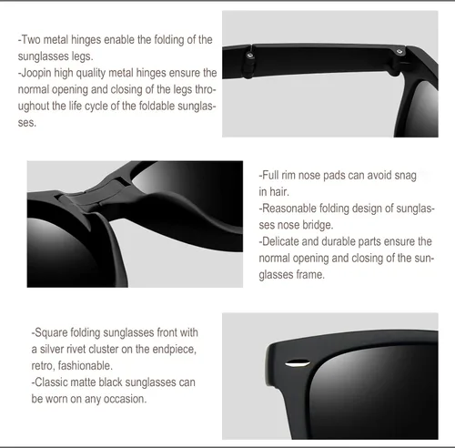 Vista 5 de Joopin Gafas de sol cuadradas polarizadas con protección UV para hombre y mujer