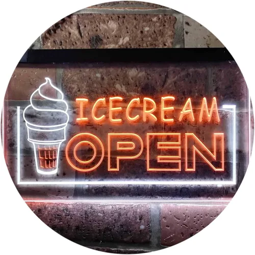Vista 18 de ADVPRO Ice Cream Open Shop Dual Color LED Neon Sign Blue & Red 12" x 8.5" st6s32-m0079-br