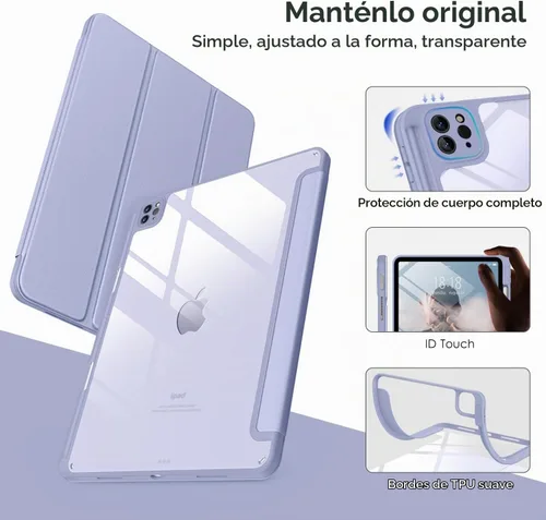 Vista 3 de VIKESI Funda para iPad Pro de 11 pulgadas de 4ª/3ª/2ª/1ª generación, iPad Air de 11 pulgadas, 5ª y 4ª generación con parte trasera transparente Azul
