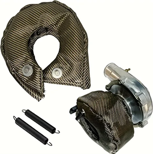 Vista 5 de Fibra de carbono t3 turbo manta escudo calor turbocompresor manta sujetador primavera para T25 T28 GT25 GT28 GT30 GT32 GT35 CT26 turbina con muelles