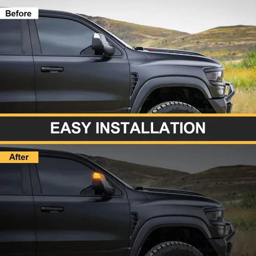 Vista 3 de Luces LED de Señal de Giro para Espejo Lateral Compatible con Ram 1500 2010-2023/para Ram 1500 Classic 2019-2022/para Ram 2500 2010-2018/para Ram