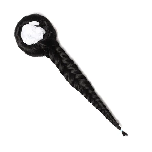 Vista 5 de Extensiones de cola de caballo trenzadas de espina de pescado de 15 pulgadas, extensiones de cabello sintético rizado con cordón de cola de caballo