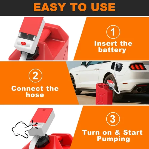 Vista 11 de Bomba automática de transferencia de combustible con sensor de parada automática, bomba de gasolina portátil rápida y segura con 3 adaptadores