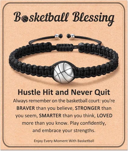 Vista 9 de FYUKISS Regalos de Béisbol, Fútbol y Sóccor, Brazaletes Trenzados Ajustables de Béisbol para Ideas de Regalo para Adolescentes con Tarjeta de Mensaje