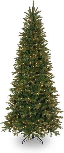 Vista 10 de Árbol de Navidad, abeto de aspecto real, con bisagras, con 1200 luces claras, de National Tree 500 luces transparentes, 1,462 puntas, incluye