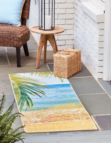 Vista 7 de Unique Loom Outdoor Coastal Collection - Provincetown - Alfombra rectangular de 2 x 3 pies, multicolor, azul
