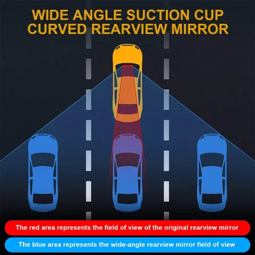 Vista 5 de Espejo retrovisor para automóvil de 12 pulgadas con ventosa, espejo retrovisor interior convexo de gran angular HD, antirreflejo, reduce los puntos