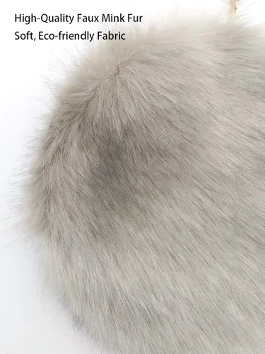 Vista 3 de FHQHTH Faux Fur Purse Fashion Clutch Handbag Shoulder Vintage Evening Bags for Women
