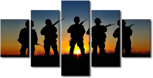 Vista 42 de Arte de pared para sala de estar, imágenes de la bandera estadounidense, impresión en lienzo, arte de pared militar de Estados Unidos de la Segunda