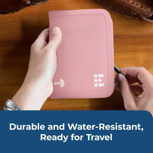 Vista 6 de Zero Grid Cartera para pasaporte - Soporte para documentos de viaje con bloqueo RFID