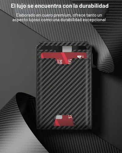 Vista 5 de typecase Cartera inteligente para hombre, Negro fibra de carbono