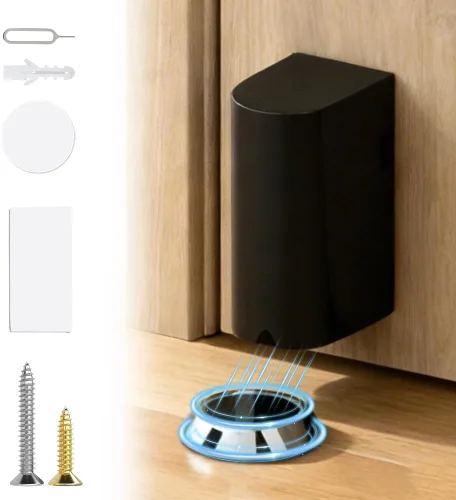 Vista 10 de Tope magnético para puerta, tope de cuña de puerta, sin taladro, tope de puerta invisible para puertas interiores, soporte magnético resistente