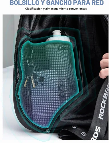 Vista 2 de ROCKBROS Mochila para casco de motocicleta, impermeable, ligera, mochila reflectante de gran capacidad para motocicleta, ATV, motocross, color negro