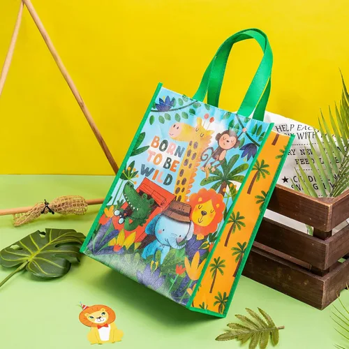 Vista 7 de Loveinside Bolsas de regalo medianas recicladas con asas, bolsa de regalo reutilizable para fiestas de cumpleaños para niños, bolsa de compras – 10