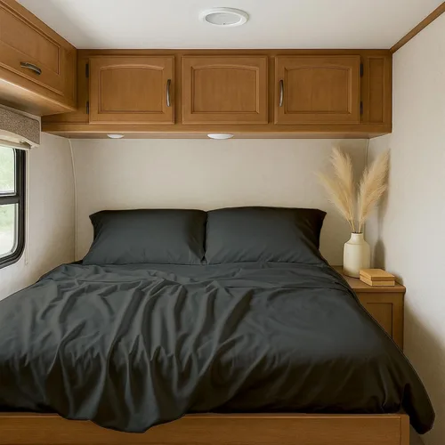 Vista 11 de Shreem Linen Short King - Sábanas de 72 x 75 pulgadas, 100% algodón egipcio, juego de ropa de cama de 4 piezas, se adapta a colchones de caravana