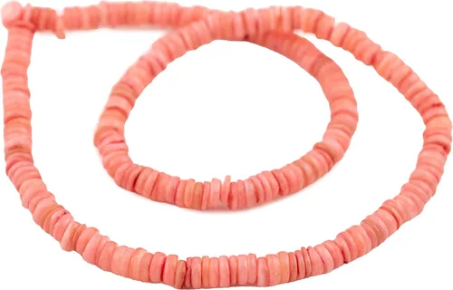 Vista 3 de TheBeadChest - Cuentas Heishi de concha rosa rosa de 0.236 in, 16 pulgadas