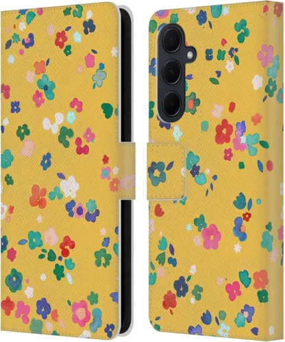 Vista 258 de Head Case Designs Officially Licensed Ninola Ditsy Flowers Yellow Nature Bold Leather Wallet Case Compatible with Samsung Galaxy A07 4G