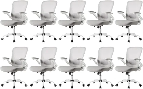 Vista 13 de EUREKA ERGONOMIC Sillas de escritorio de oficina en casa, silla de escritorio ergonómica con ruedas, silla de computadora con malla transpirable