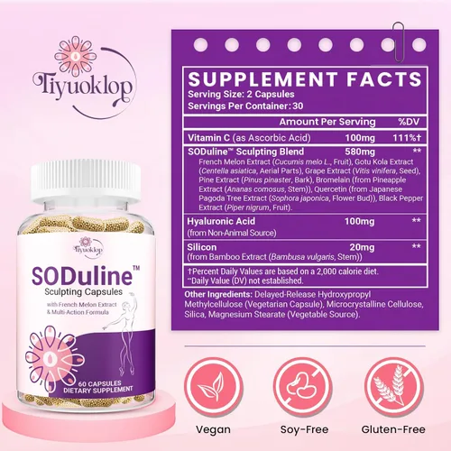 Vista 2 de Suplemento anticelulítico, cápsulas escultoras SODuline™ + SOD de melón francés with Phyto Beadlets, Cellulite Reduces, Cellulite Remover for