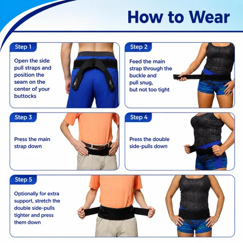 Vista 9 de SI Belt - Cinturón de apoyo para articulaciones sacroilíacas para hombres y mujeres, ideal para ciática y alivio del dolor de espalda baja Para