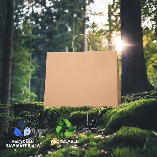 Vista 9 de METRONIC Gift Bags with Handles,16x6x12 Recyclable Brown Paper Bags 50Pcs Marrón