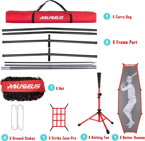 Vista 33 de 7'x7' Baseball Softball Practice Net with Strike Zone Target