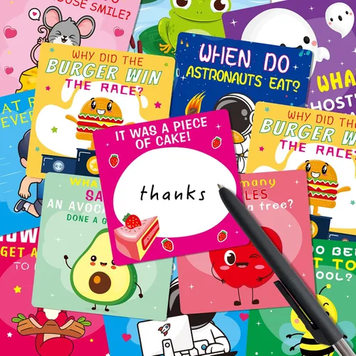 Vista 5 de Tarjeta de broma para niños, 107 paquetes de lonchera, notas de afirmaciones positivas, tarjetas inspiradoras y motivacionales de pensamiento de ti